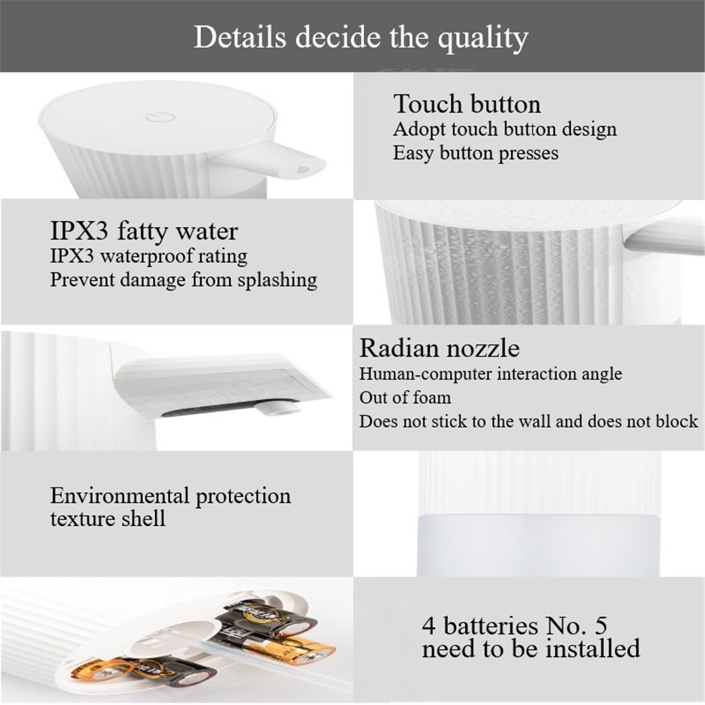 Intelligent Sensor Soap Dispenser Non-punching Touchless Hand Washer Auto Foam Washing Machine for Bathroom Kitchen Hotel-9