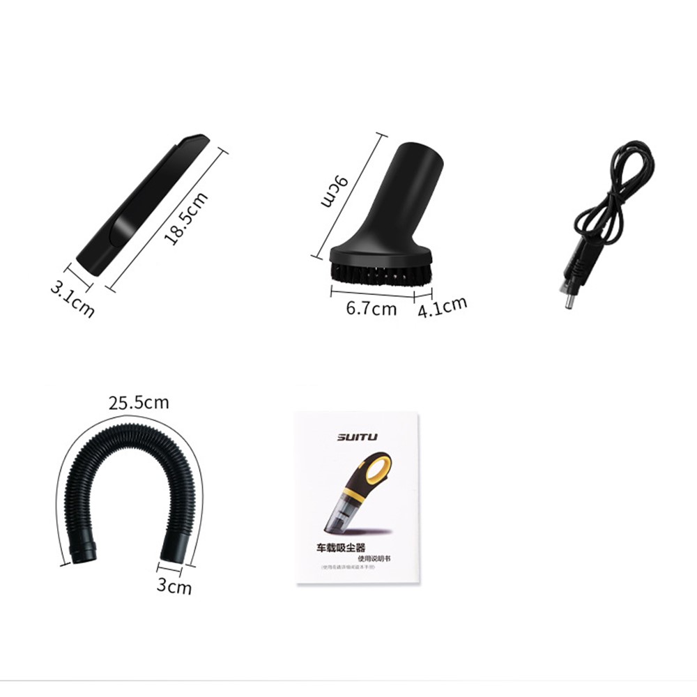 SUITU ST-6610C Car Home Vacuum Cleaner Wireless Rechargeable Wet/Dry Dual-use Handheld Vehicle Vacuum Cleaner-14