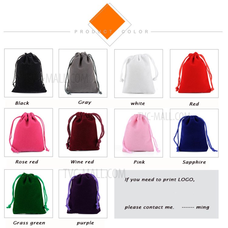 Drawstring Pouches Gift Bags Velvet bag Jewelry Packing Velvet Pocket, 9X12CM-3