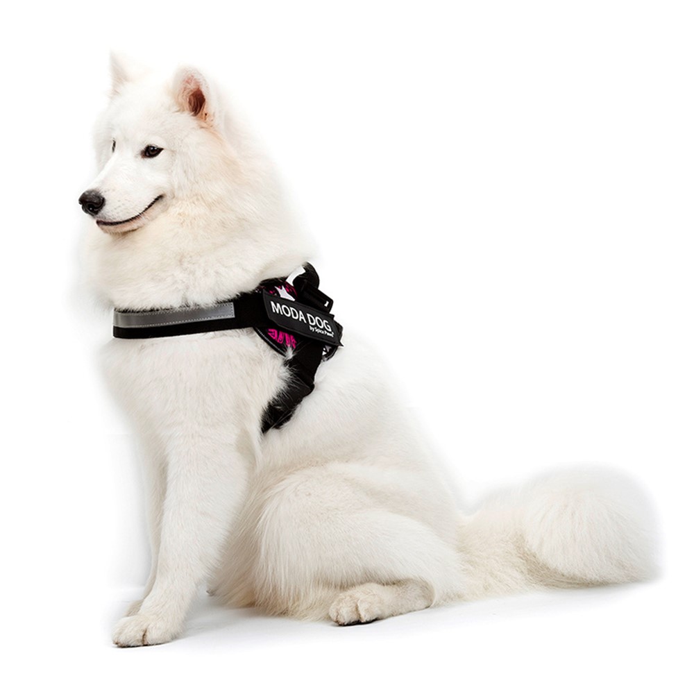 MODA DOG H047 Size M, Medium/Large Dog Harness Side Clip Pet Vest Anti-Rush Easy Control Chest Strap with Reflective Strap - Peace Guard - Love-2