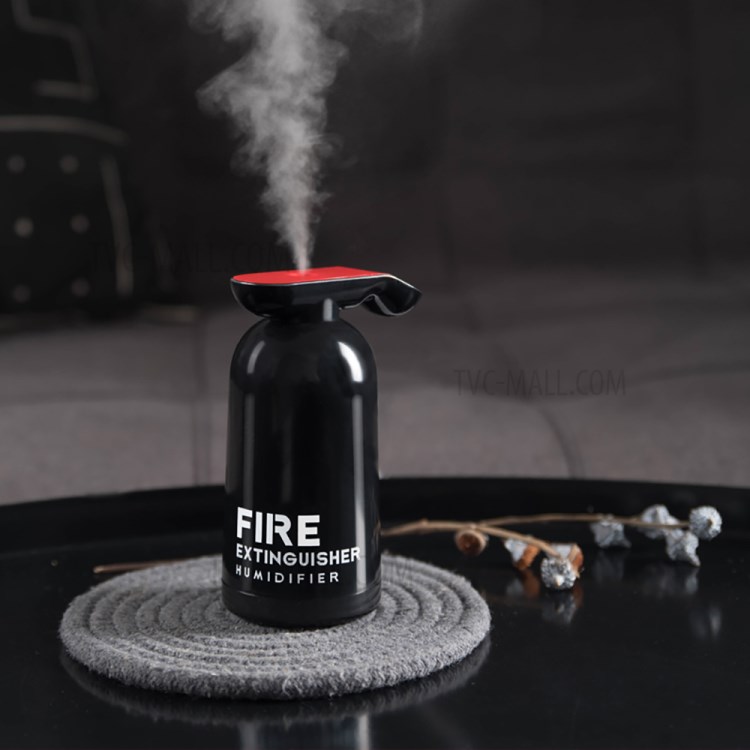 180ML Creative Fire Extinguisher Humidifier USB Mist Maker Air Purifier Aroma Diffuser for Home Car - Black-2