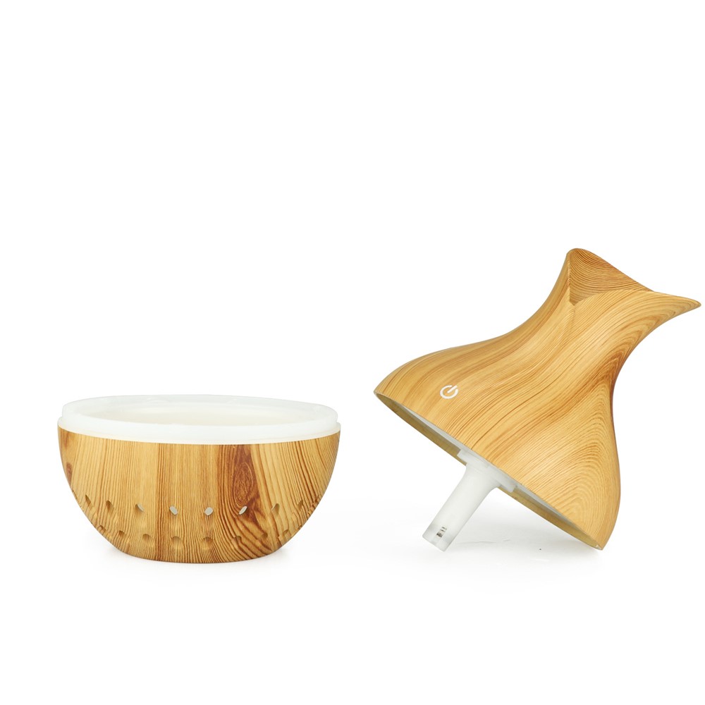 Vase Style Portable Humidifier Office Home Use Diffuser with Colorful Night Light Function - Brown/US Plug-5
