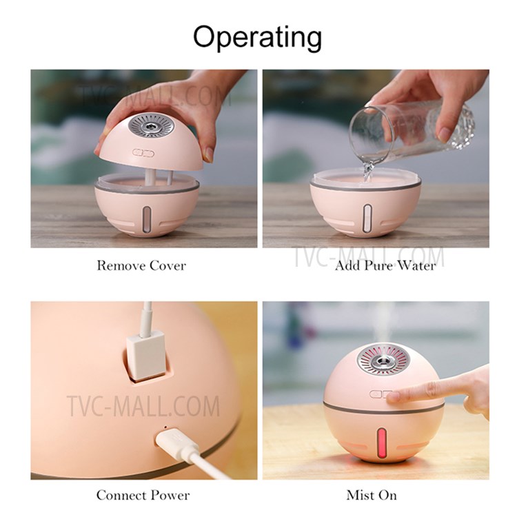 300ml Space Ball Humidifier Portable Atomizer Suitable for Home Car Bedroom Office and Travel - White-10