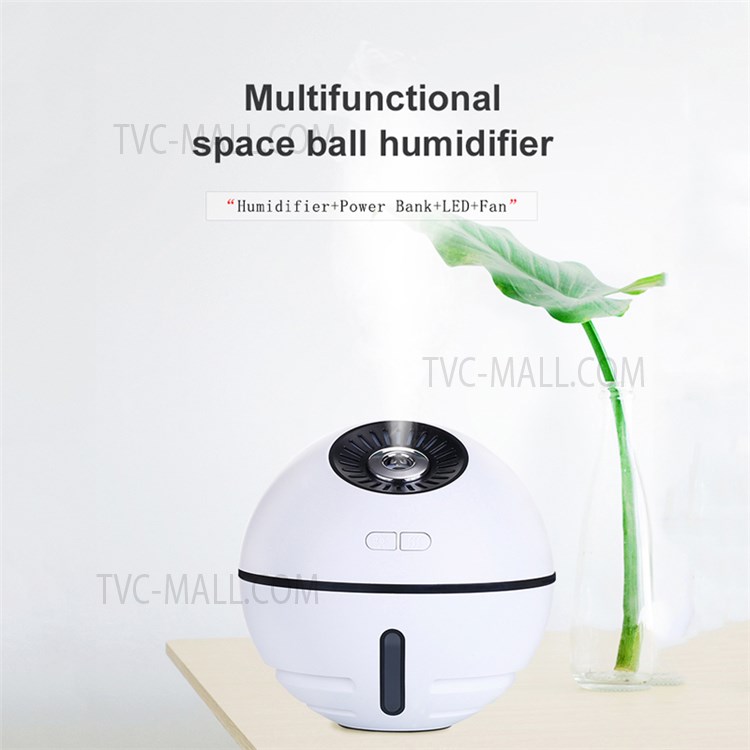 300ml Space Ball Humidifier Portable Atomizer Suitable for Home Car Bedroom Office and Travel - White-4