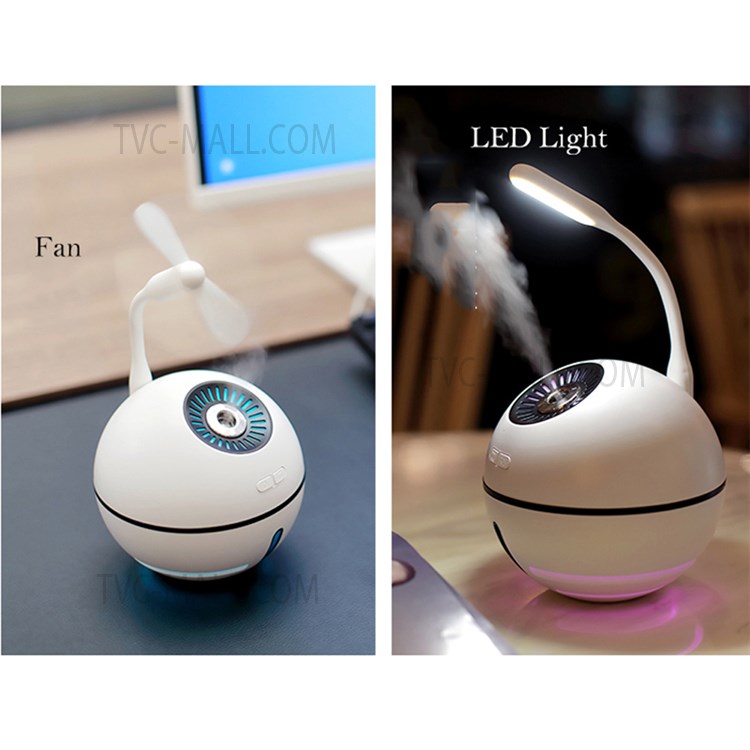 300ml Space Ball Humidifier Portable Atomizer Suitable for Home Car Bedroom Office and Travel - White-5