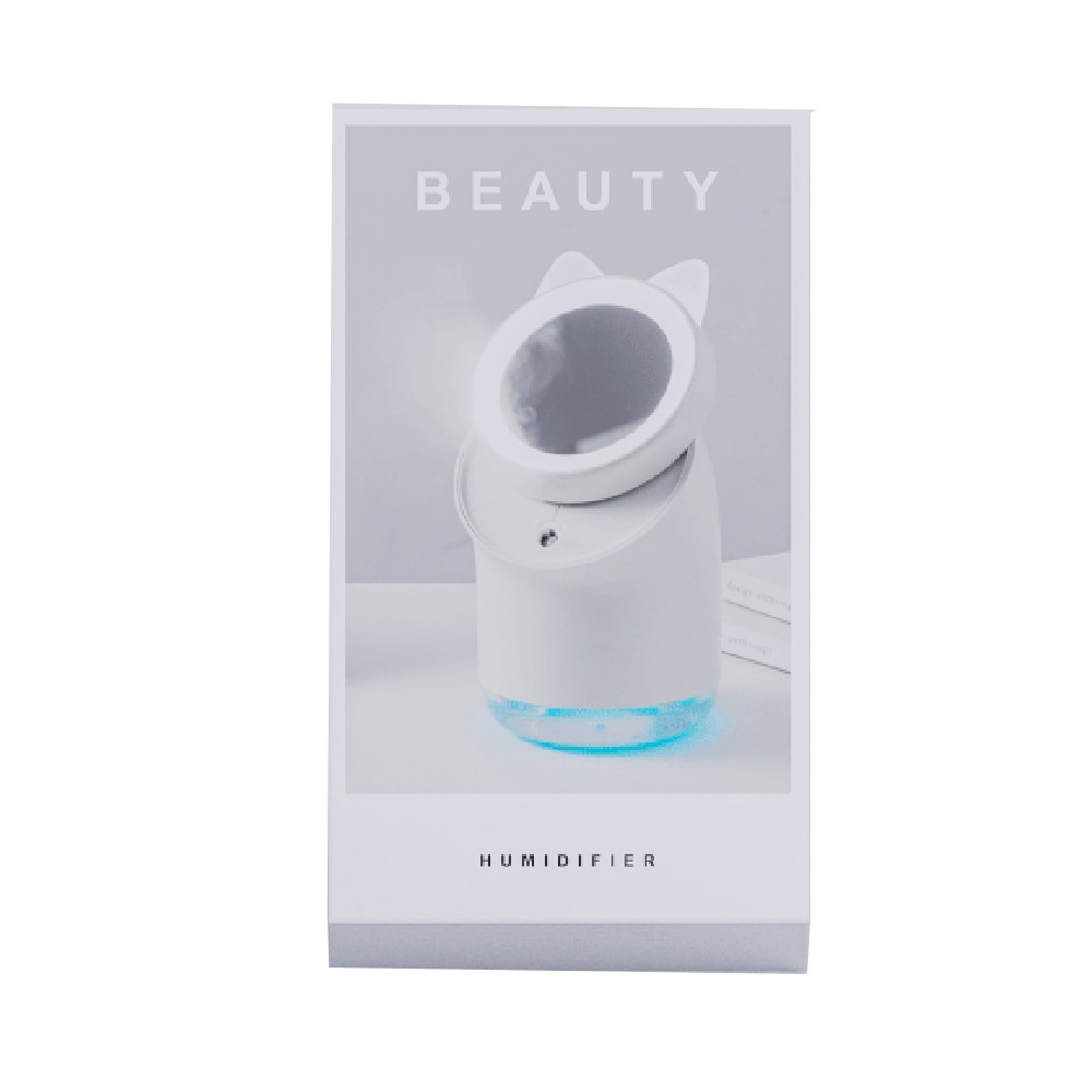 Creative Humidifier Makeup Mirror LED Light Atomizer Suitable for Home Car Bedroom Office and Travel - Pink-5