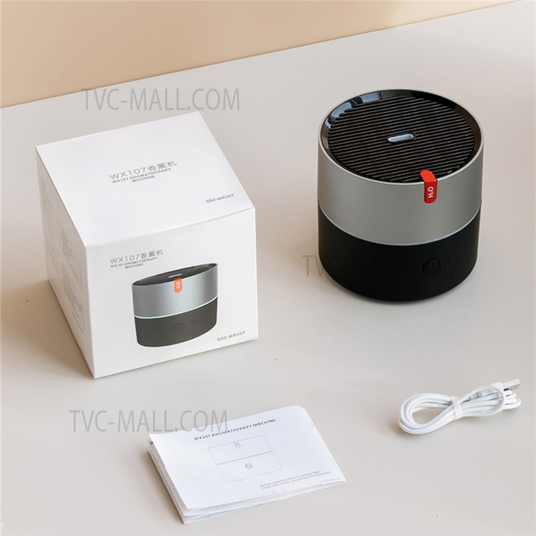 WX107 230ml Aroma Diffuser Air Humidifier Ultrasonic Fragrance Diffuser Essential Oil Humidifier Mist Maker Fogger with Light for Home Car - Silver-6