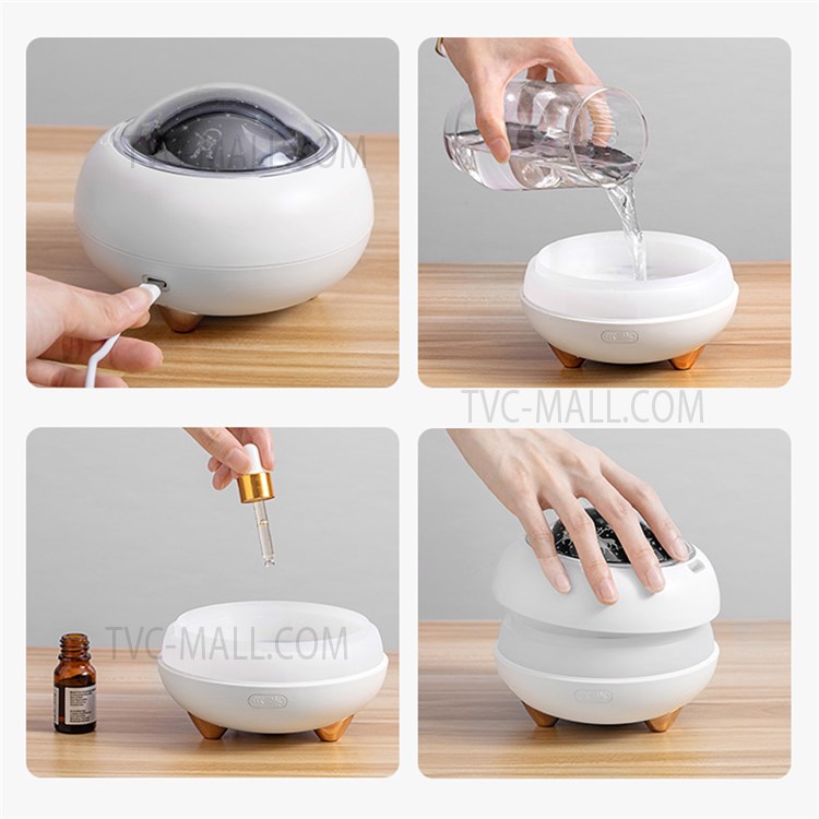 WX101 220ml Aroma Diffuser Household USB Mute Humidifier with Starry Night Light for Gym Bedroom Living Room Office - White-4