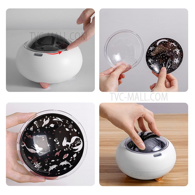 WX101 220ml Aroma Diffuser Household USB Mute Humidifier with Starry Night Light for Gym Bedroom Living Room Office - White-5