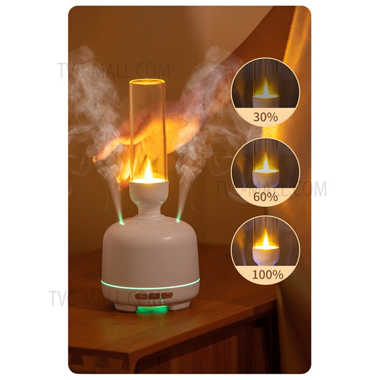 WX108 Flameless Candle Light Humidifier Dual Mist Outlet Aroma Diffuser Fine Mist Maker - White/US Plug-5