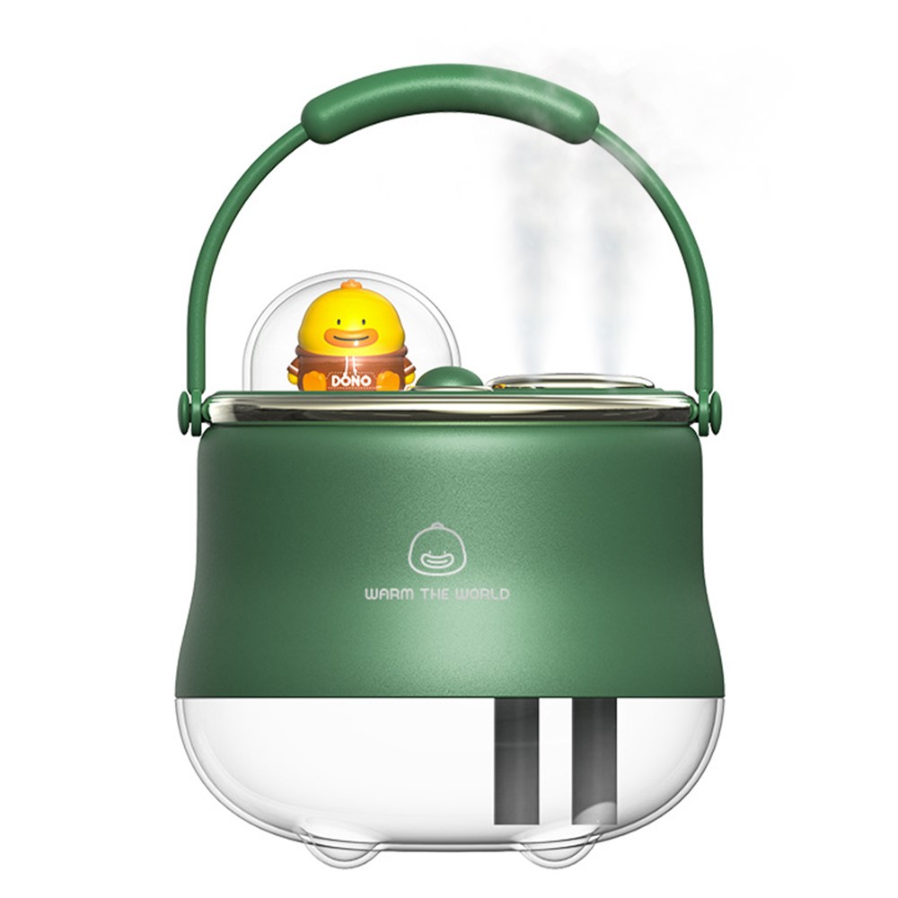 F08 Cute Cartoon Humidifier Rechargeable Dual Mist Outlet Night Light Home Mute Mist Diffuser - Green-1