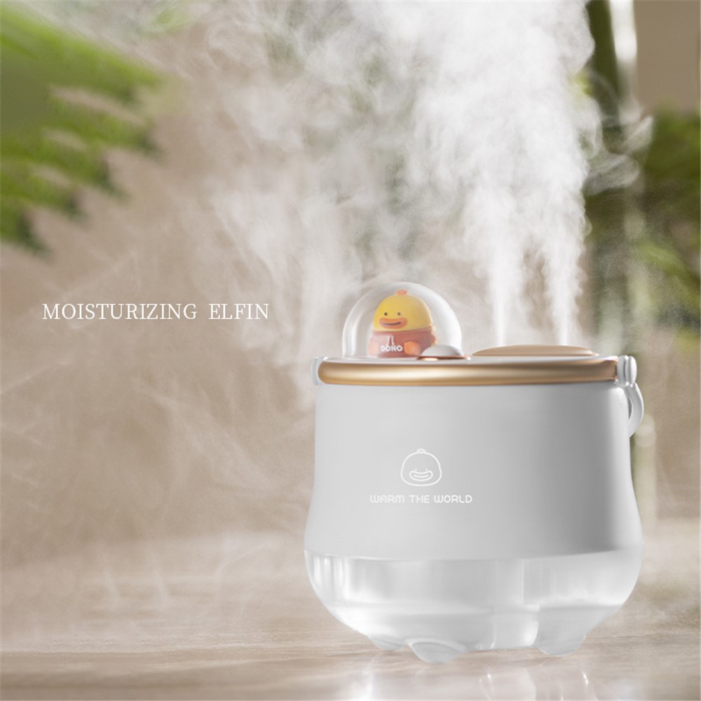 F08 Cute Cartoon Humidifier Rechargeable Dual Mist Outlet Night Light Home Mute Mist Diffuser - Green-4