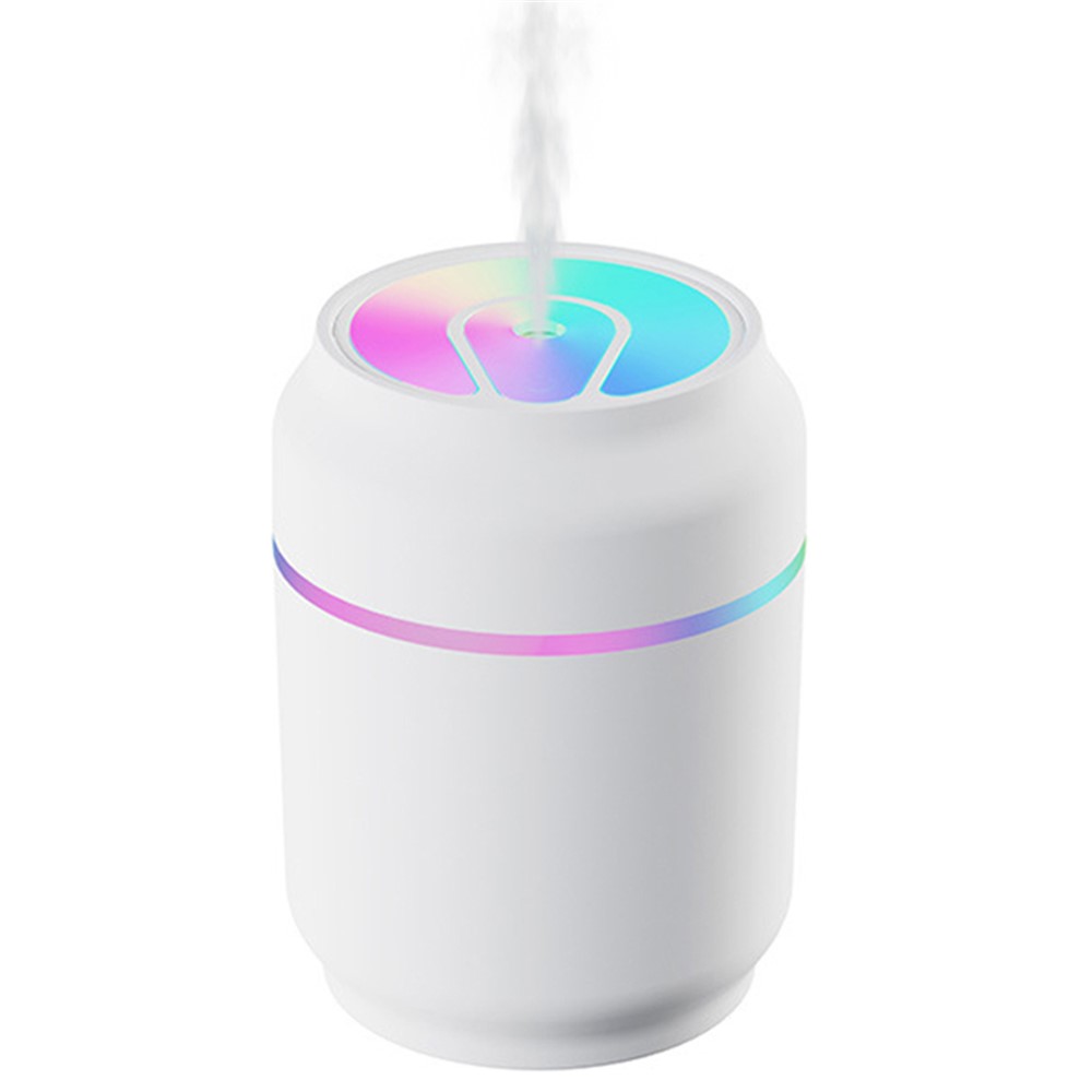 DQ101 Drink Can Design Mini Humidifier USB Mute Home Car Mist Diffuser with Night Light - White-1