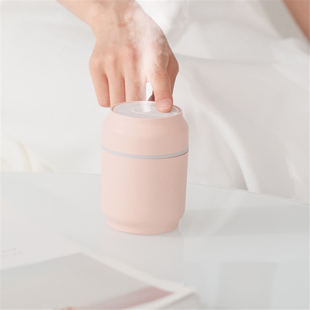 DQ101 Drink Can Design Mini Humidifier USB Mute Home Car Mist Diffuser with Night Light - White-4