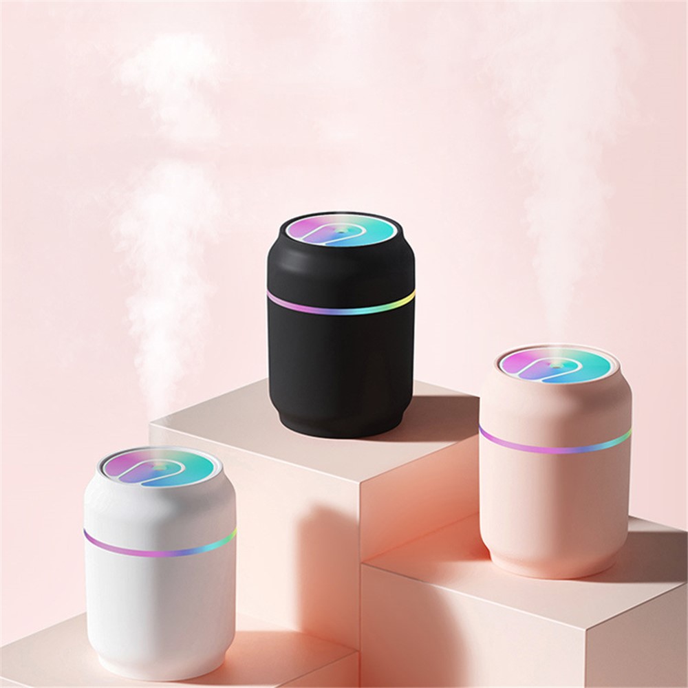DQ101 Drink Can Design Mini Humidifier USB Mute Home Car Mist Diffuser with Night Light - White-5
