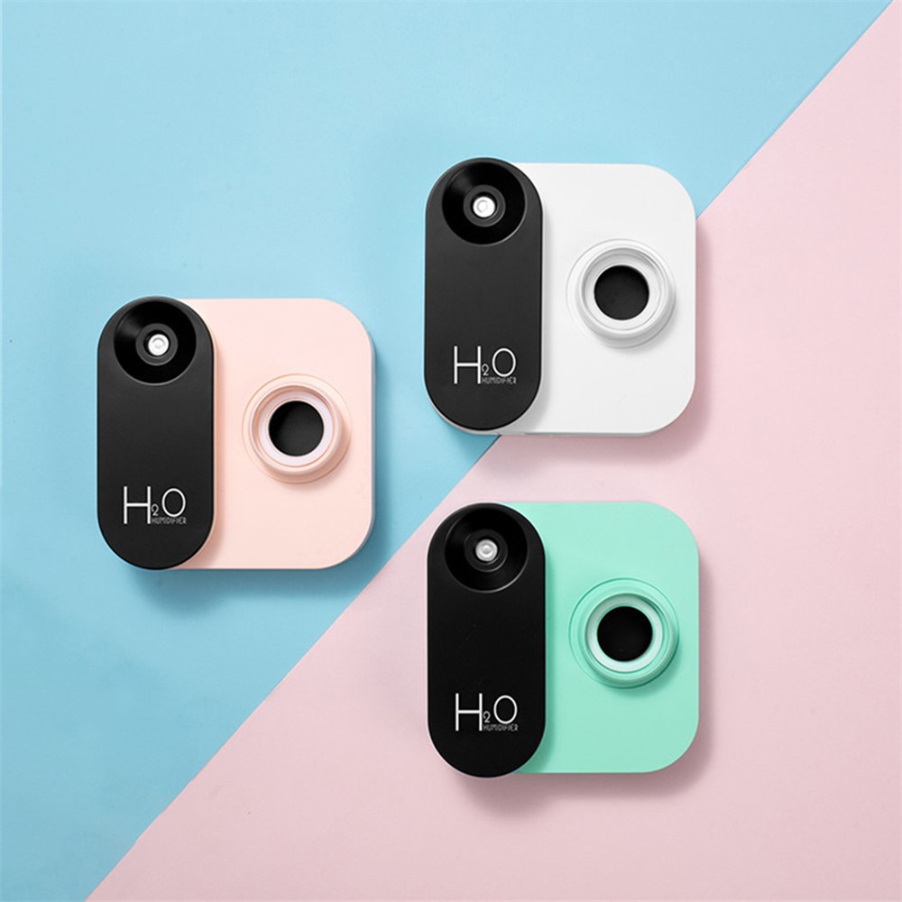 LA-0616 Ultrasonic Personal Portable Humidifier Camera Shape Mineral Water Bottle Humidifier Home Office Essential Oil Aroma Diffuser Mist Maker - White-3
