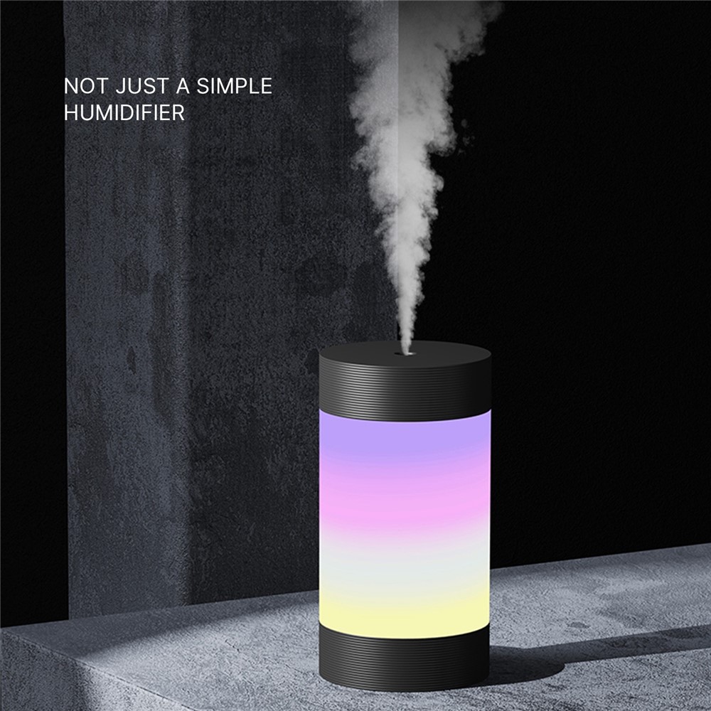 DQ122 300ml Mini Humidifier Portable Air Purifier Silent Atomizer Household Aroma Diffuser with Colorful Light for Car Office - Black-3