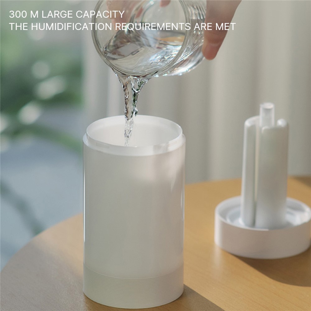 DQ122 300ml Mini Humidifier Portable Air Purifier Silent Atomizer Household Aroma Diffuser with Colorful Light for Car Office - Black-6