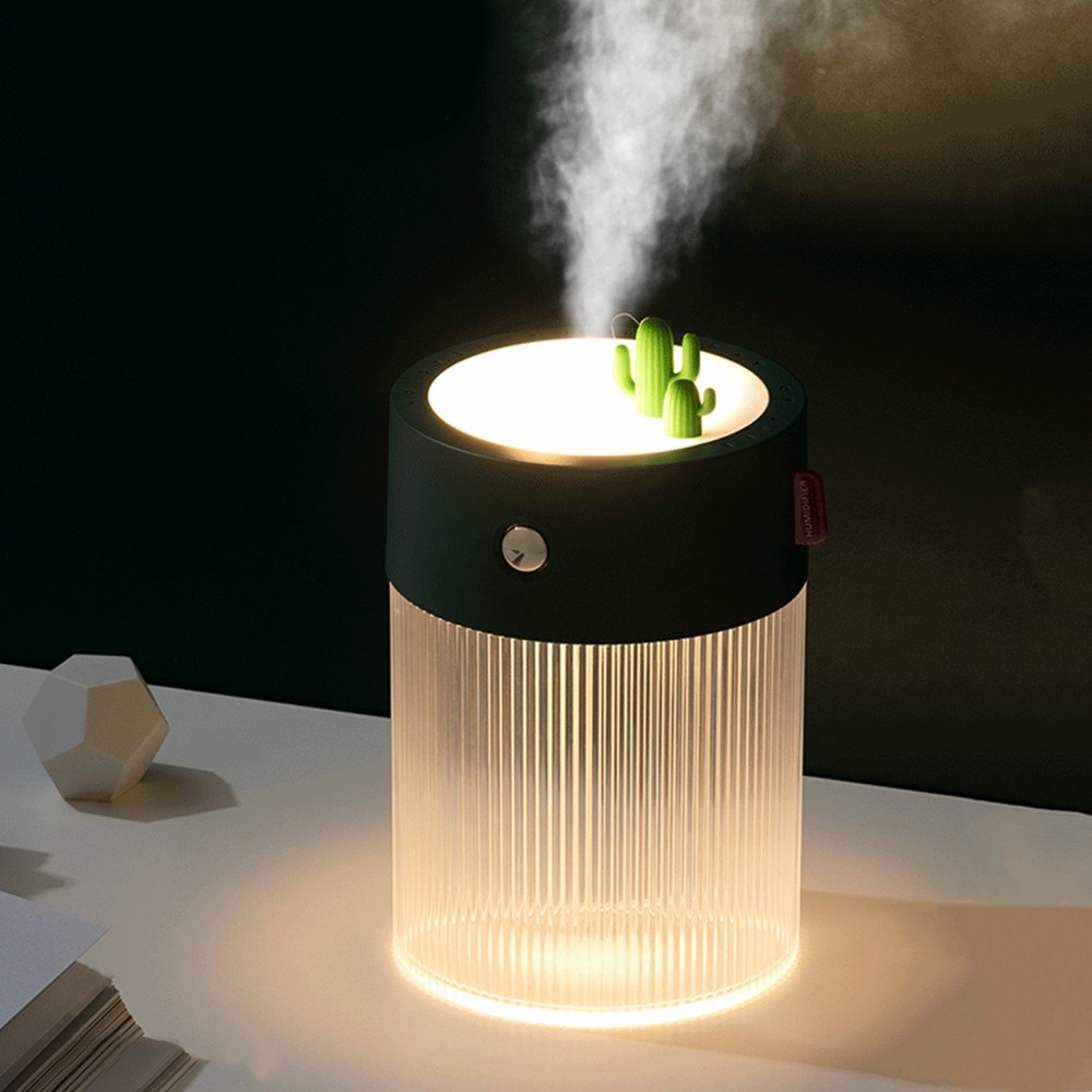 QW-H211 650ml Cute Oasis Mini Wireless Humidifier Desktop Household Air Atomizer Silent Mist Maker Sprayer with Night Light - Green-2