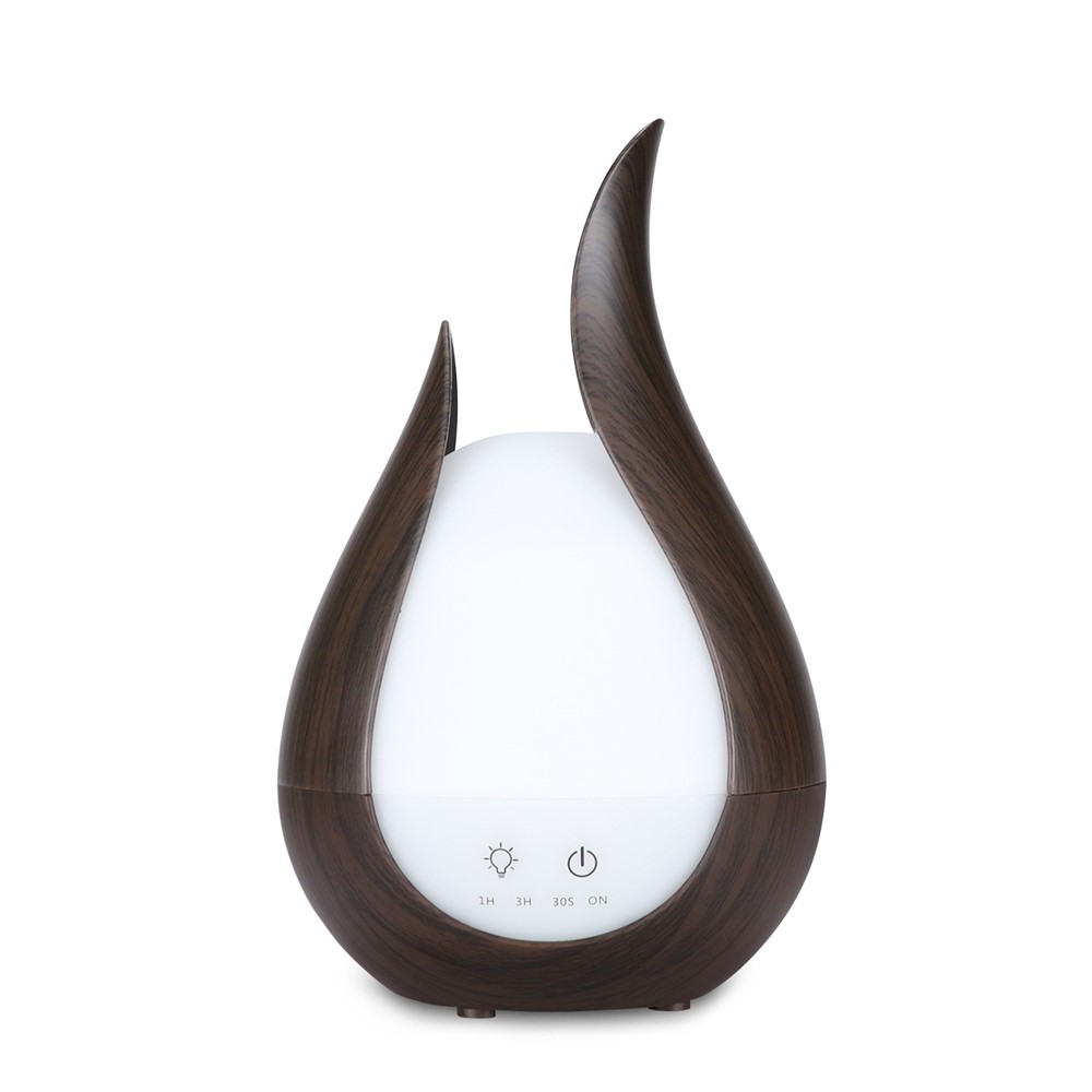 JCSY-261 200 ml Ultrasonic Air Humidificateur Spillon de Brouillard Continu Calme Maker Maker Sans Eau Auto Arrête Essentielle Aroma Diffuseur Avec Lumière LED Lumière - Bouche en Bois Foncé / us