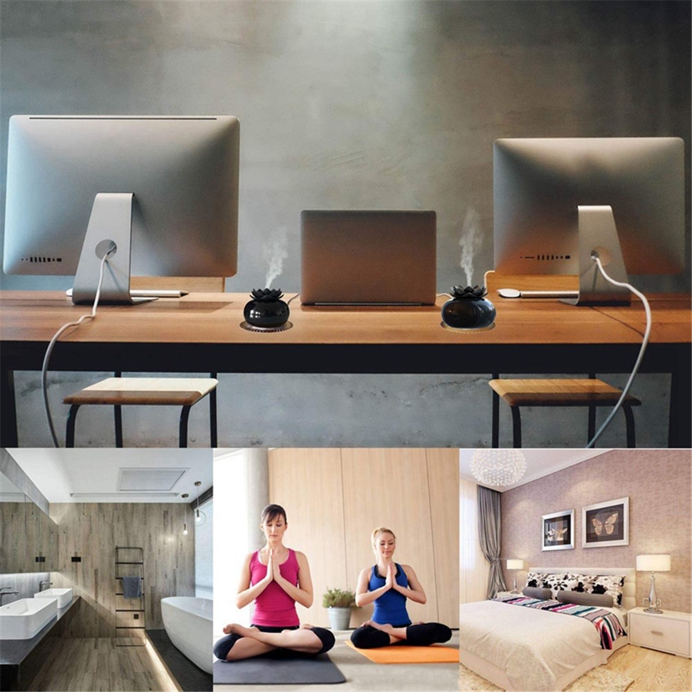 200ml Ceramic Air Humidifier Essential Oil Aroma Diffuser USB Personal Humidifiers Bedroom Home Office Mini Desktop Vaporizers for Baby Kids-7