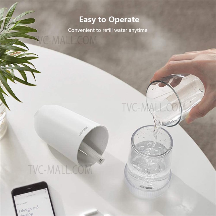 UGREEN Mini Cool Mist Diffuser Portable Humidifier Auto Power Off 2 Spray Modes for Bedroom Travel Home Office-5