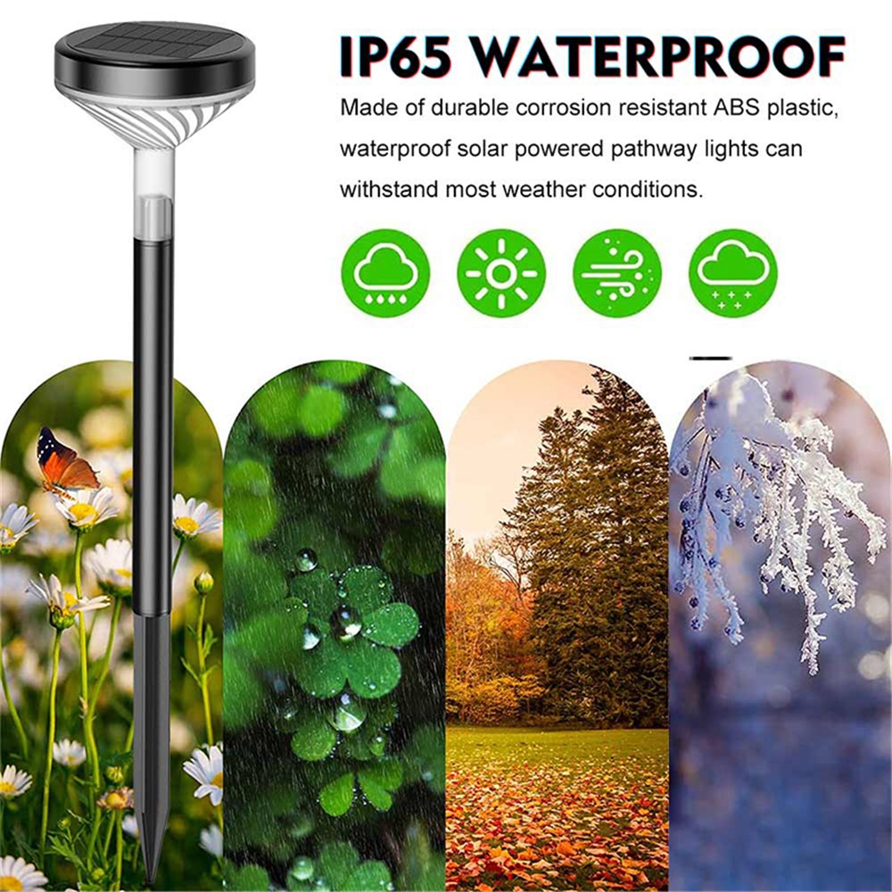 YOUOKLIGHT 4Pcs Waterproof Solar Outdoor Garden Light Dusk to Dawn Auto On/Off LED Solar Path Light, Warm White-3