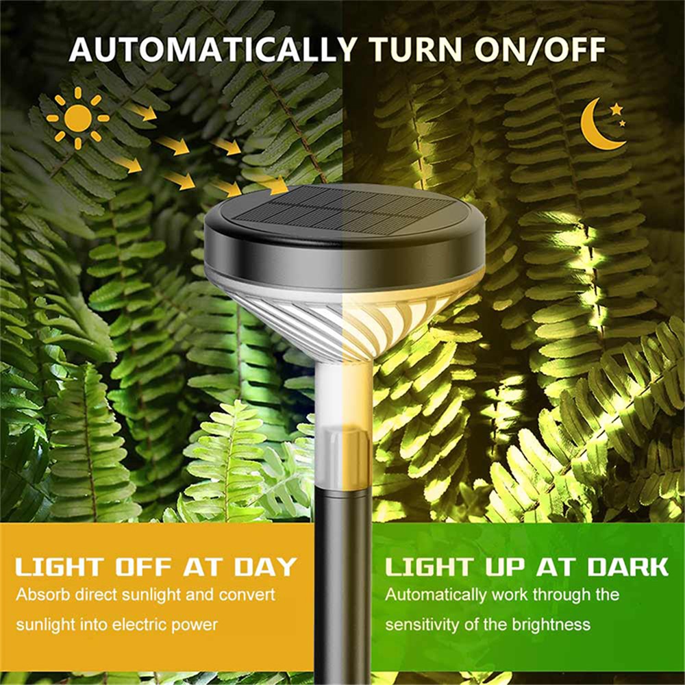 YOUOKLIGHT 4Pcs Waterproof Solar Outdoor Garden Light Dusk to Dawn Auto On/Off LED Solar Path Light, Warm White-5
