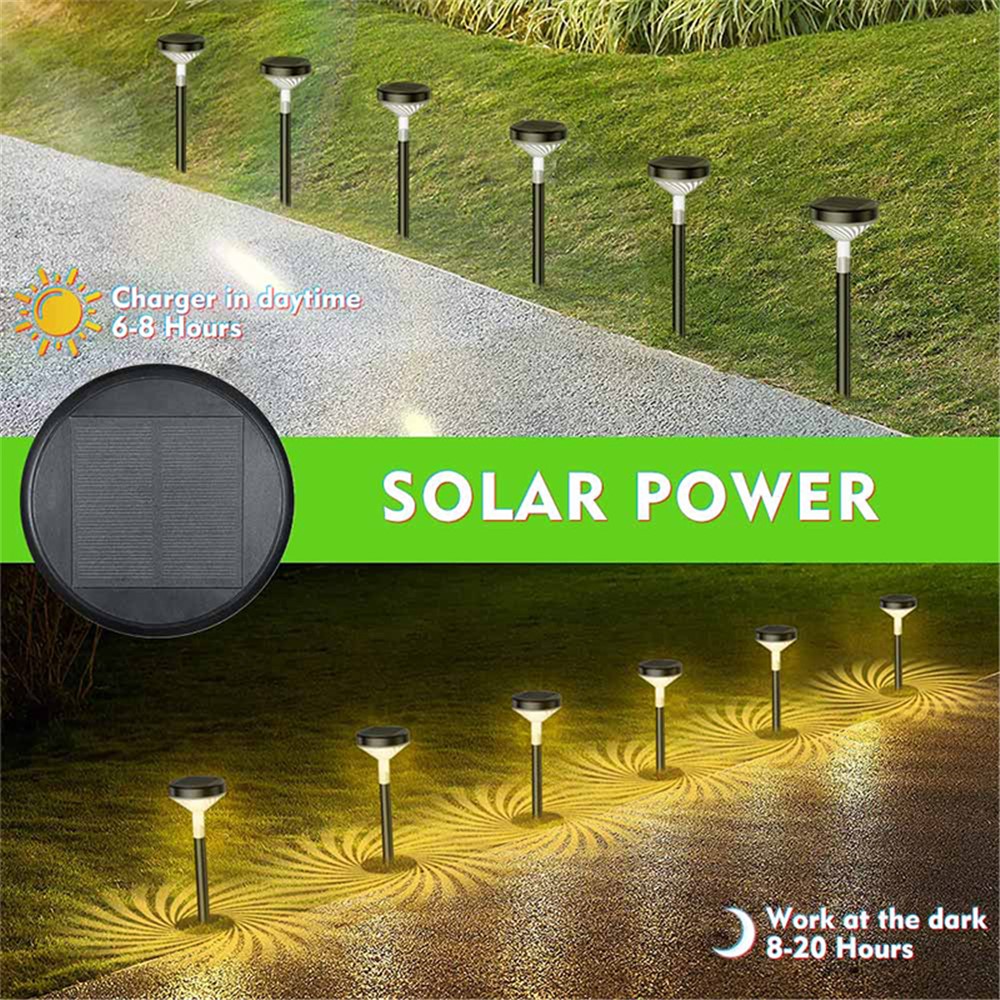 YOUOKLIGHT 4Pcs Waterproof Solar Outdoor Garden Light Dusk to Dawn Auto On/Off LED Solar Path Light, Warm White-6