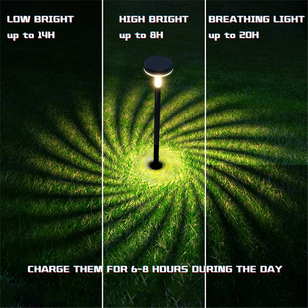 YOUOKLIGHT 4Pcs Waterproof Solar Outdoor Garden Light Dusk to Dawn Auto On/Off LED Solar Path Light, Warm White-7