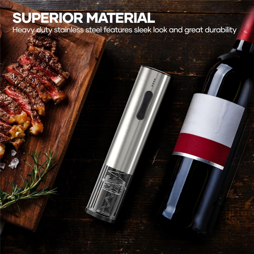 USB Rechargeable Automatic Electric Wine Bottle Opener with Foil Cutter-5