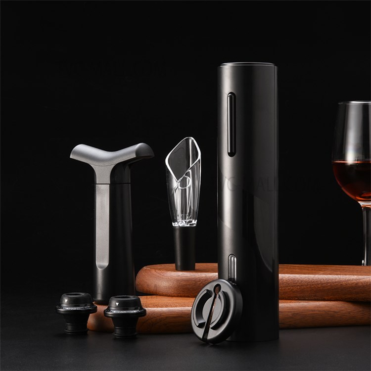 KLT KGS-KP1-361901 Electric Red Wine Opener Tool Set Kitchen Rechargeable Bottle Opener Wine Pourer Foil Cutter Vacuum Pump Stopper Kit-4