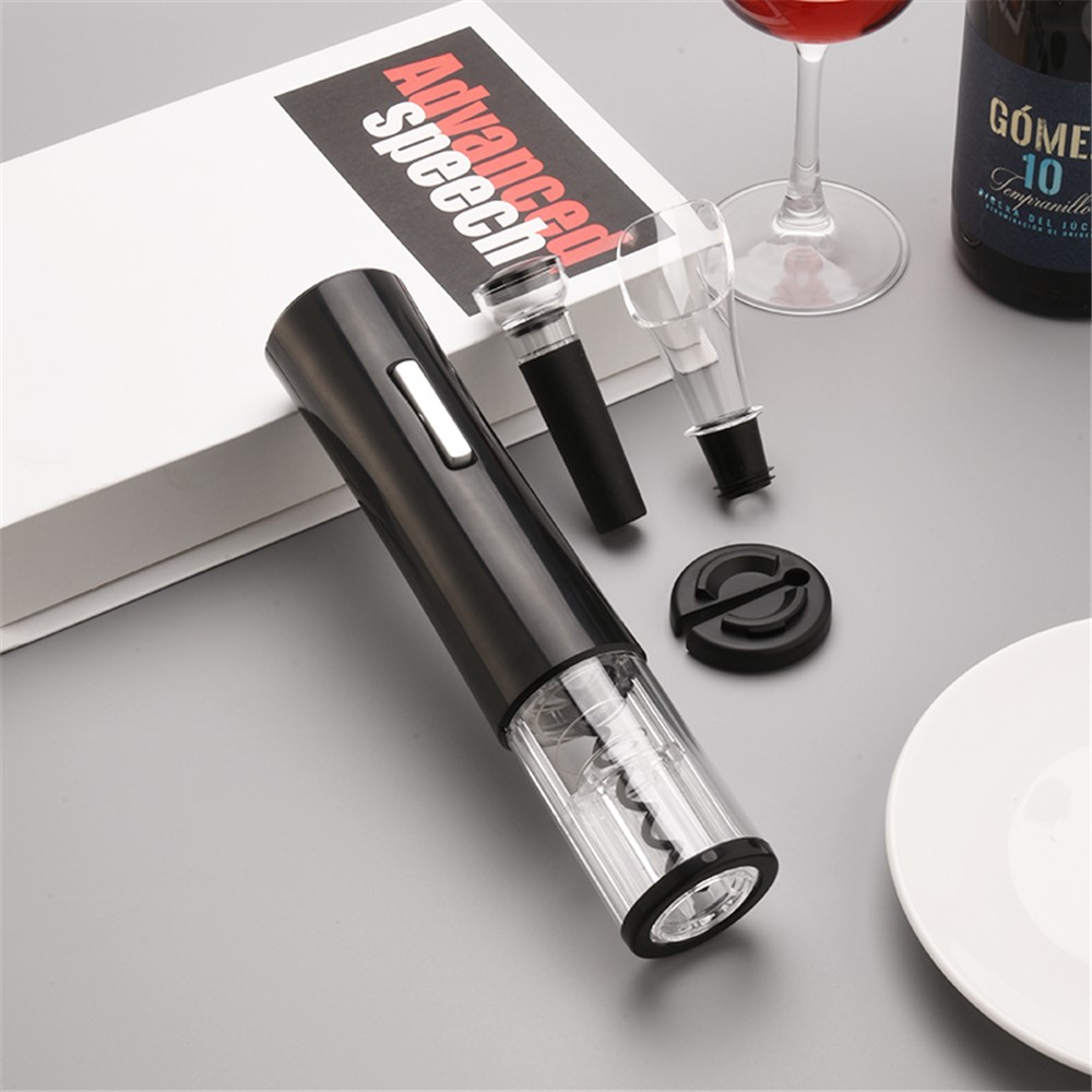 KLT SGS-KB1-601801D 4-in-1 Kitchen Battery Powered Wine Bottle Opener Pourer Stopper Foil Cutter Kit Electric Red Wine Opener Set-6