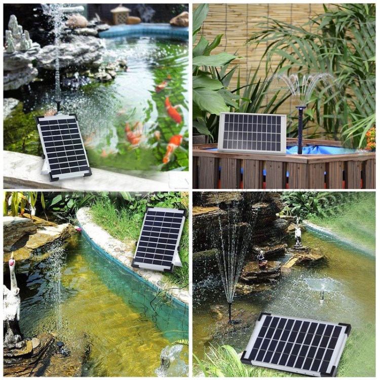 5W 380L/H Solar Powered Submersible Water Pump Kit for Garden Pool Pond Fountain-2