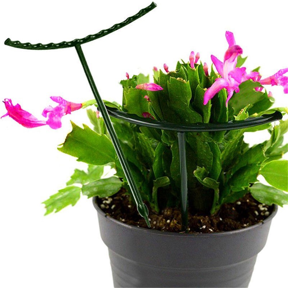 3Pcs Semi-circular Plastic Flower Pot Support Climbing Rack Plant Frame Brackets-4