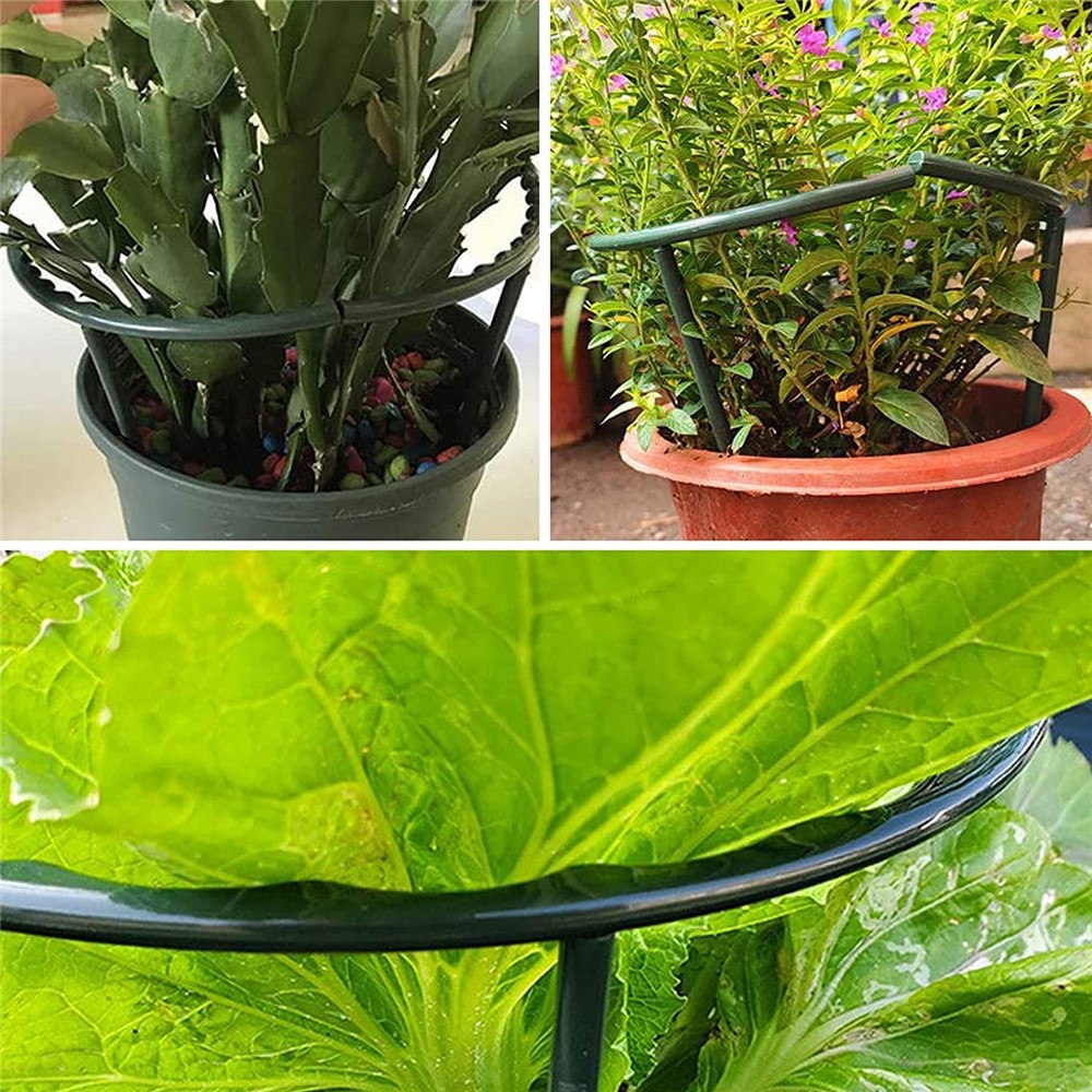 3Pcs Semi-circular Plastic Flower Pot Support Climbing Rack Plant Frame Brackets-8