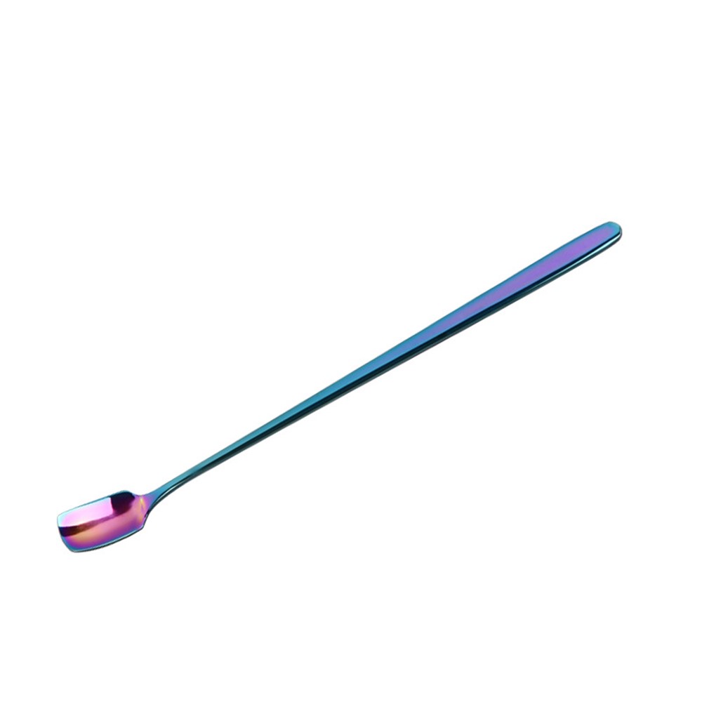 17cm/Colorful - Whole-Shaped Design Stainless Steel Mixing Spoon Electroplating Coffee Spoon-1