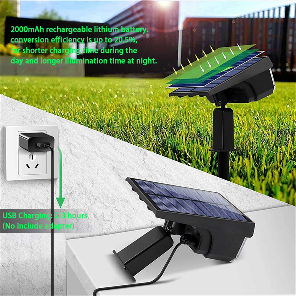 YOUOKLIGHT 2Pcs Outdoor IP65 Waterproof 40-LED 3 Modes Solar Landscape Spotlights for Garden Pathway Yard Driveway Porch-10