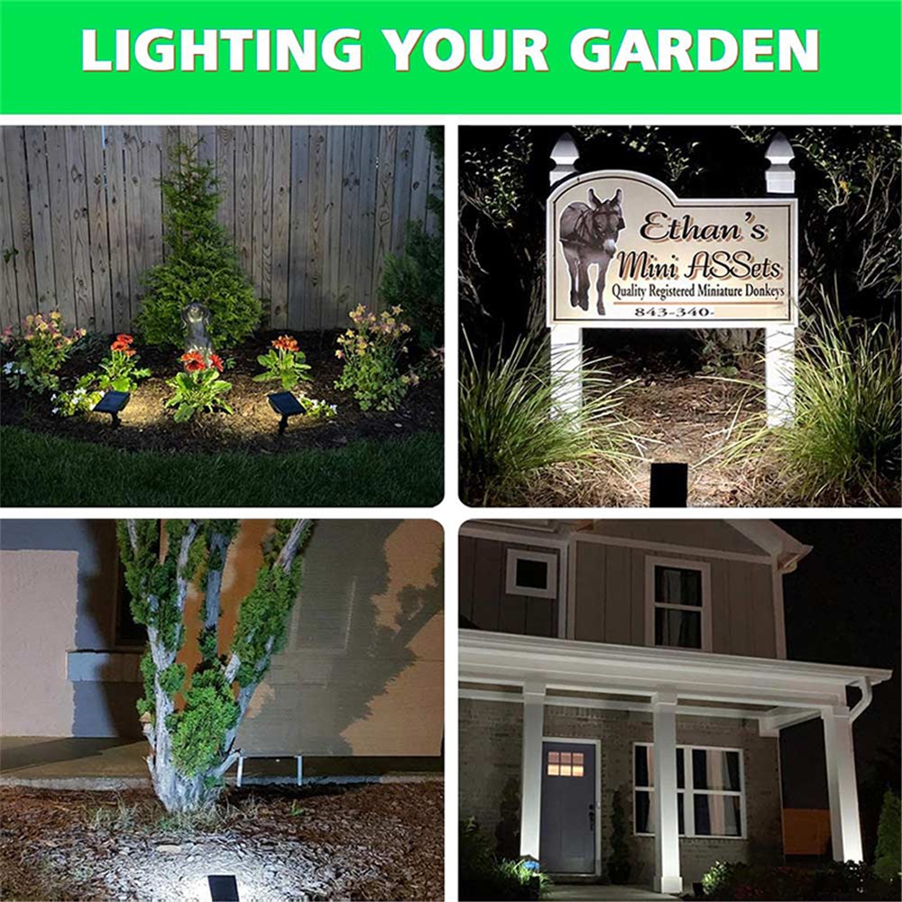 YOUOKLIGHT 2Pcs Outdoor IP65 Waterproof 40-LED 3 Modes Solar Landscape Spotlights for Garden Pathway Yard Driveway Porch-8