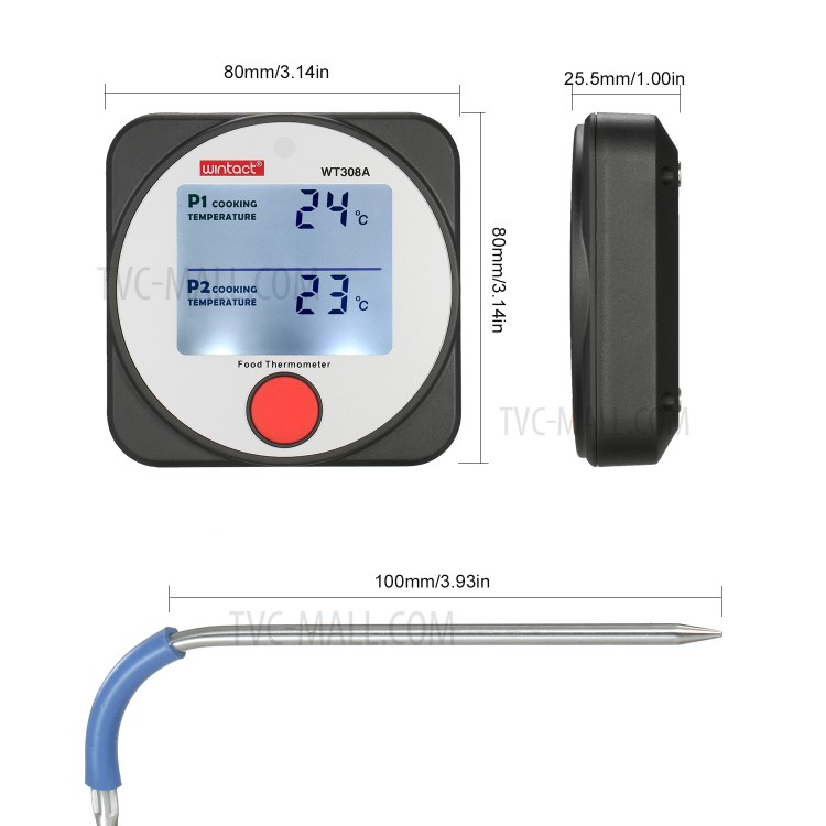 Wintact WT308A Termômetro de Carne de Alimentos LCD Termômetro de Cozinha LCD (BPA Free, Sem Certificação Fda)-12