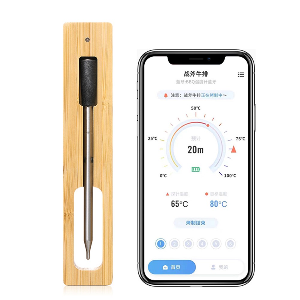1Pc Bluetooth 5.2 Wireless Food Meter Waterproof Meat Thermometer for Cooking BBQ Grill-5