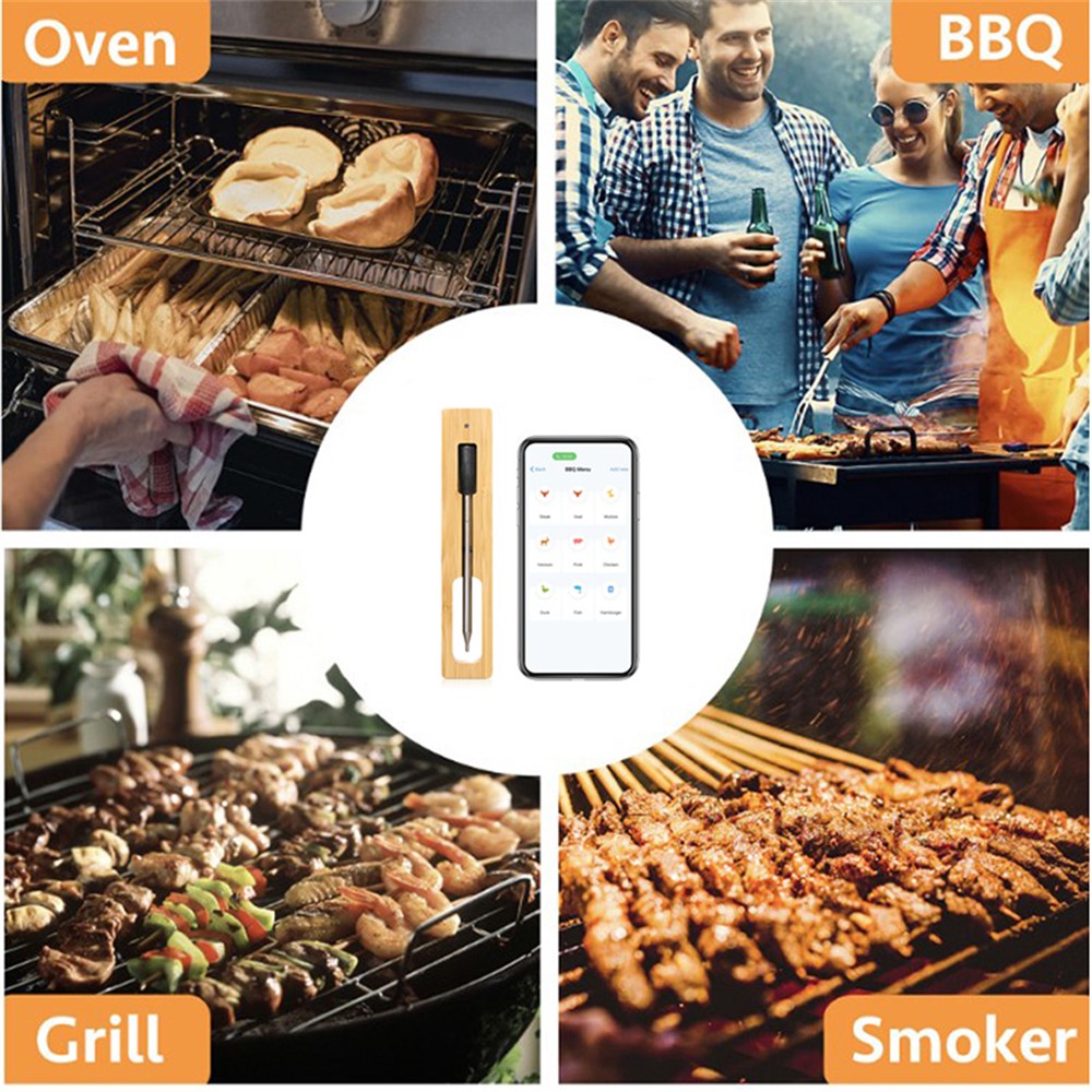 1Pc Bluetooth 5.2 Wireless Food Meter Waterproof Meat Thermometer for Cooking BBQ Grill-9