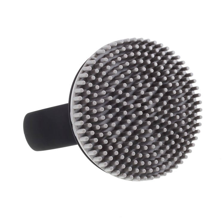 Silicone Cleaning Brush Nonstick Pan Cleaning Brush with Handle - Black/Grey-3