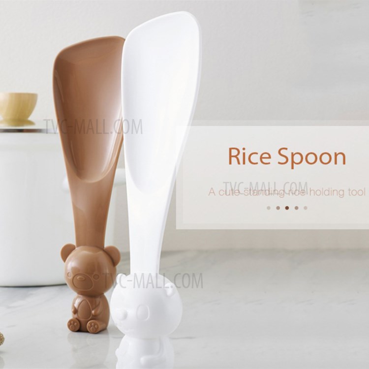 XIAOMI YOUPIN JORDAN & JUDY HO194 BPA Free Cute Bear Rice Spoon Food Grade PP Kitchen Utensil (with FDA Certification) - Brown-2