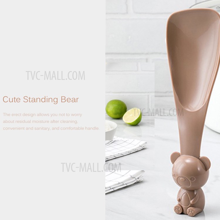 XIAOMI YOUPIN JORDAN & JUDY HO194 BPA Free Cute Bear Rice Spoon Food Grade PP Kitchen Utensil (with FDA Certification) - Brown-4