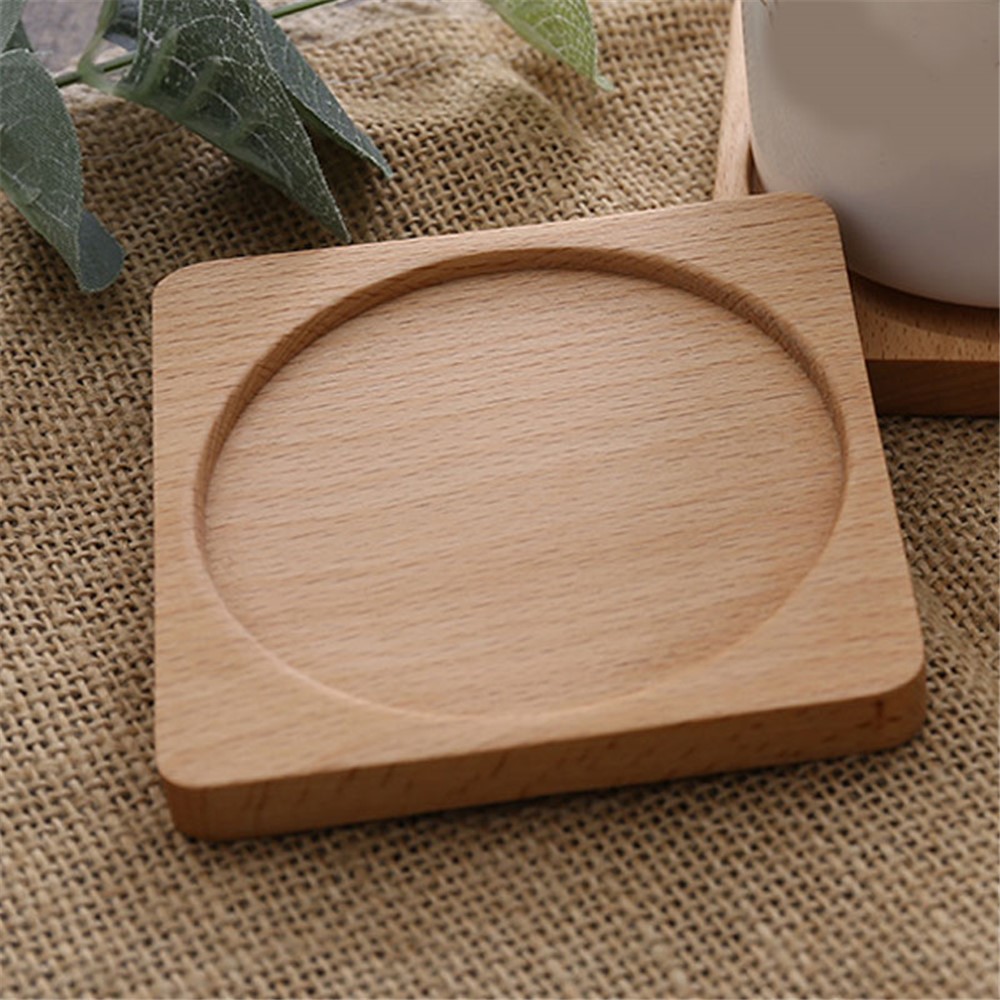 Beech Insulation Mat Coaster Pad Milk Tea Coffee Cup Mat Heat-insulated Placemats Tableware Decor-2