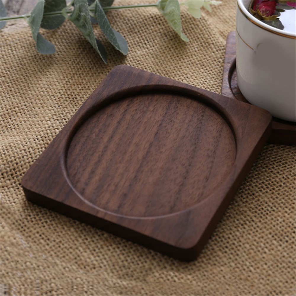 Non-Slip Black Walnut Heat Resistant Table Placemats Drink Mat Table Tea Coffee Cup Pad Coaster-2