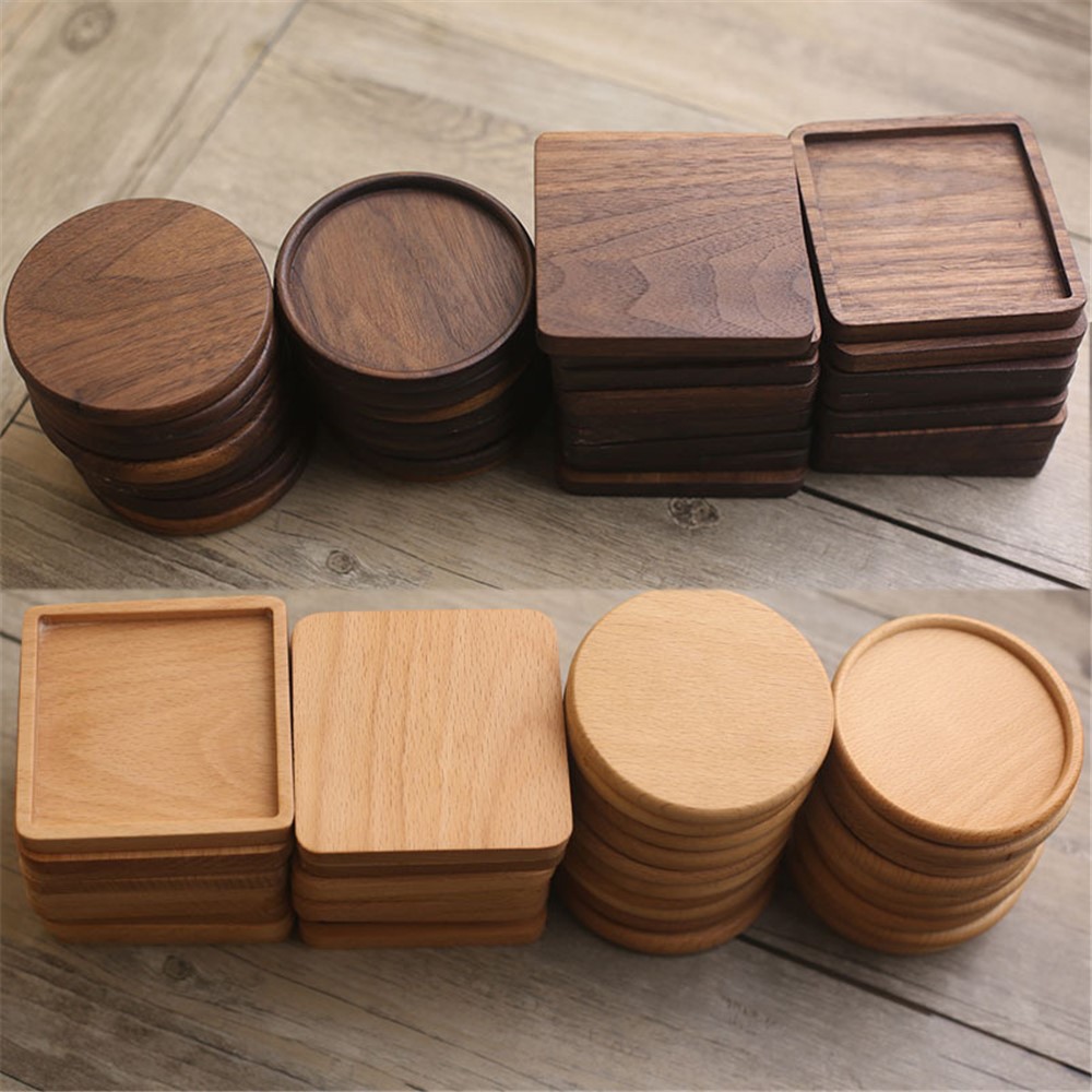 Non-Slip Black Walnut Heat Resistant Table Placemats Drink Mat Table Tea Coffee Cup Pad Coaster-3