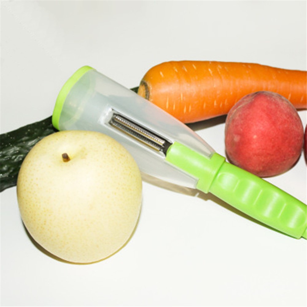 Manual Potato Peeler Hand-Held Ceramic Blade Peeler Portable Fruit Vegetable Peeler Tool with Container for Kitchen-4
