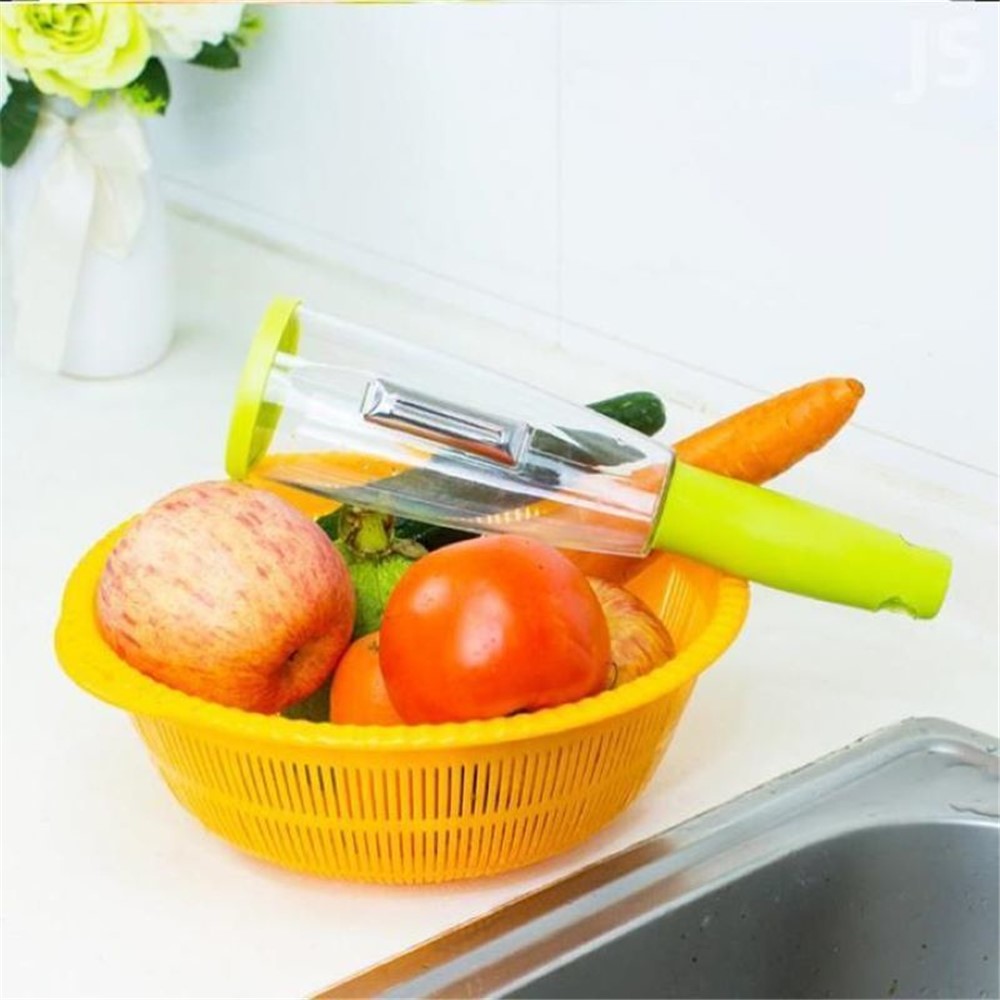 Manual Potato Peeler Hand-Held Ceramic Blade Peeler Portable Fruit Vegetable Peeler Tool with Container for Kitchen-5